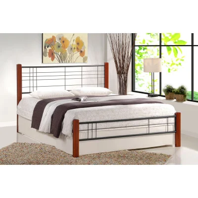 Bed VIERA 160, CHERRY ANTIQUE / BLACK