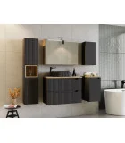 Cabinet with sink, NOVA, black, 80 cm order