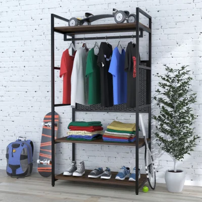 Clothes rack LV-100, Walnut Modena