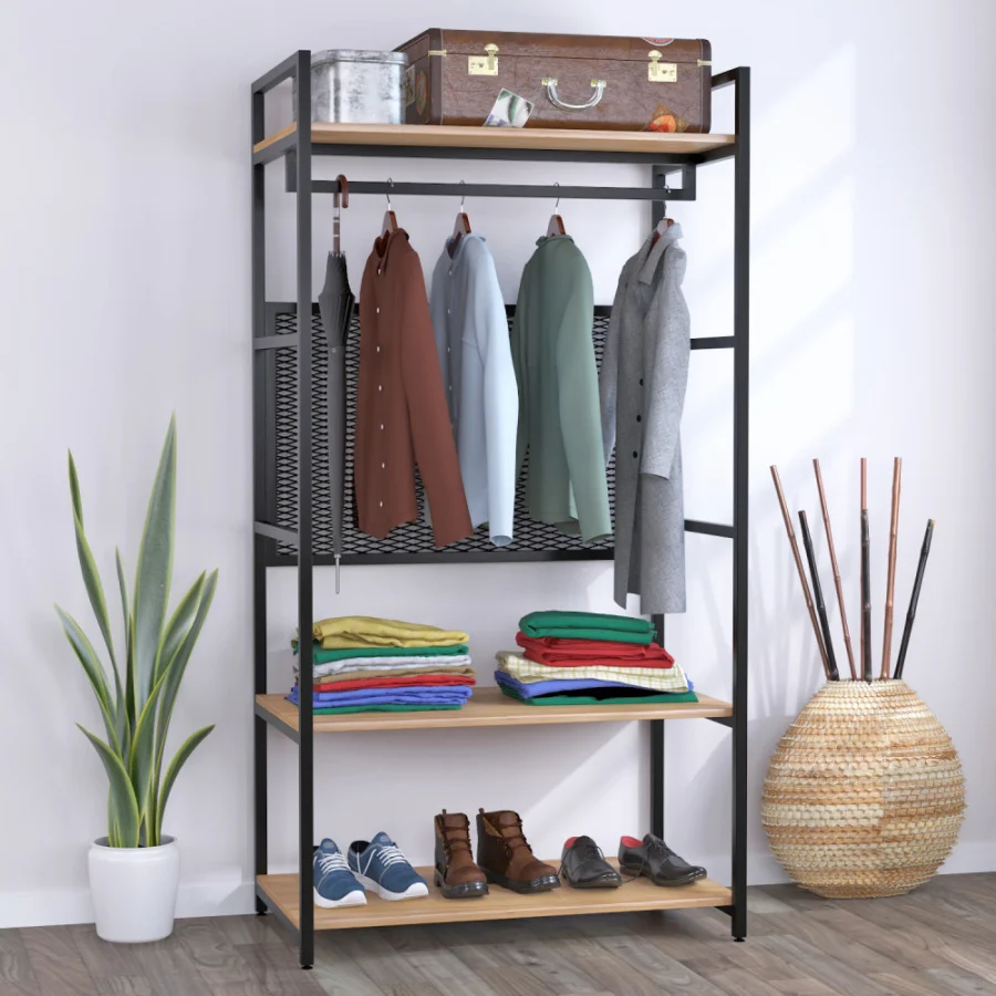 Clothes rack LV-100, oak craft gold order