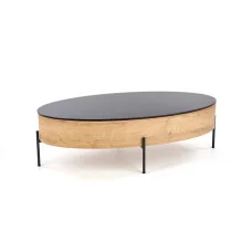 COFFEE TABLE ZENGA, BLACK / GOLDEN OAK