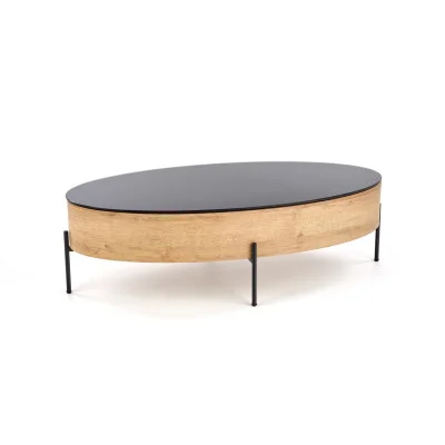 COFFEE TABLE ZENGA, BLACK / GOLDEN OAK