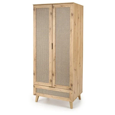 BORNEO S-1 WARDROBE, ARTISAN OAK / BLACK