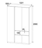 Bright cabinet with mirror 1221x520x2000 mm order