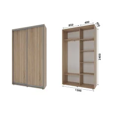 Sliding wardrobe 2 doors chipboard Classic-1130x240x45 color Sonoma Oak