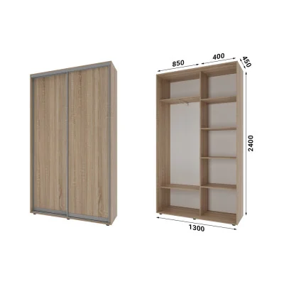 Sliding wardrobe 2 doors chipboard Classic-1130x240x45 color Sonoma Oak