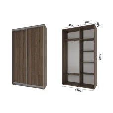 Sliding wardrobe 2 doors Chipboard Classic-1130x240x45 color Sonoma Oak truffle