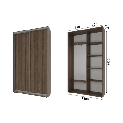 Sliding wardrobe 2 doors Chipboard Classic-1130x240x45 color Sonoma Oak truffle