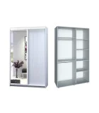 Sliding wardrobe 2 doors Chipboard/Mirror Classic-1100x200x45 color White wood order