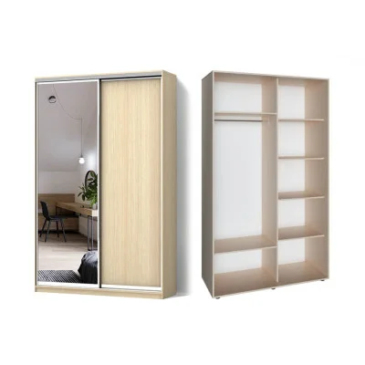 Sliding wardrobe 2 doors Chipboard/Mirror Classic-1100x200x45 color Milky oak