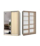 Sliding wardrobe 2 doors Chipboard/Mirror Classic-1100x200x45 color Milky oak order