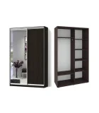 Sliding wardrobe 2 doors Chipboard/Mirror Classic-1100x200x45 color Wenge magic order