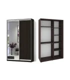 Sliding wardrobe 2 doors Chipboard/Mirror Classic-1100x200x45 color Wenge magic order