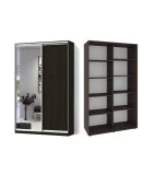 Sliding wardrobe 2 doors Chipboard/Mirror Classic-1100x200x45 color Wenge magic order