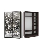 Sliding wardrobe 2 doors Sandblasting/Sandblasting pattern 62L-62R color Wenge Classic-2100x200x45 order