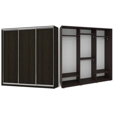 Sliding wardrobe 3 doors chipboard/chipboard/chipboard Classic-2210x200x45 color Wenge magic