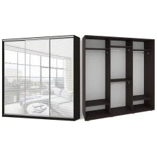 Sliding wardrobe 3 doors Sandblasting/Sandblasting/Sandblasting drawing 63 Classic-2 210x200x45