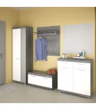 Wardrobe 2D Flores pine figured / white gloss order