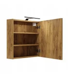 Hanging cabinet with mirror and LED lighting, craft oak order