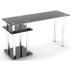 Tempered glass computer desk P-5, black