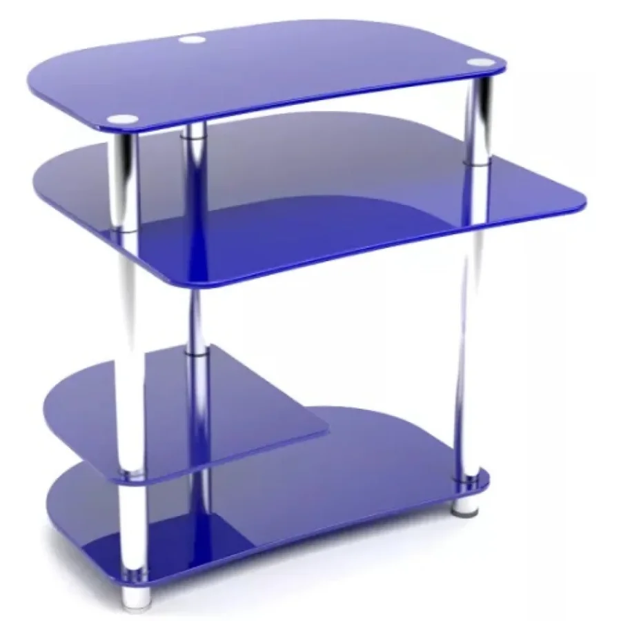 Tempered glass computer desk P-3, blue order