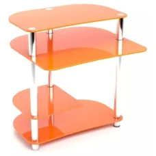 Tempered glass computer desk P-3, orange