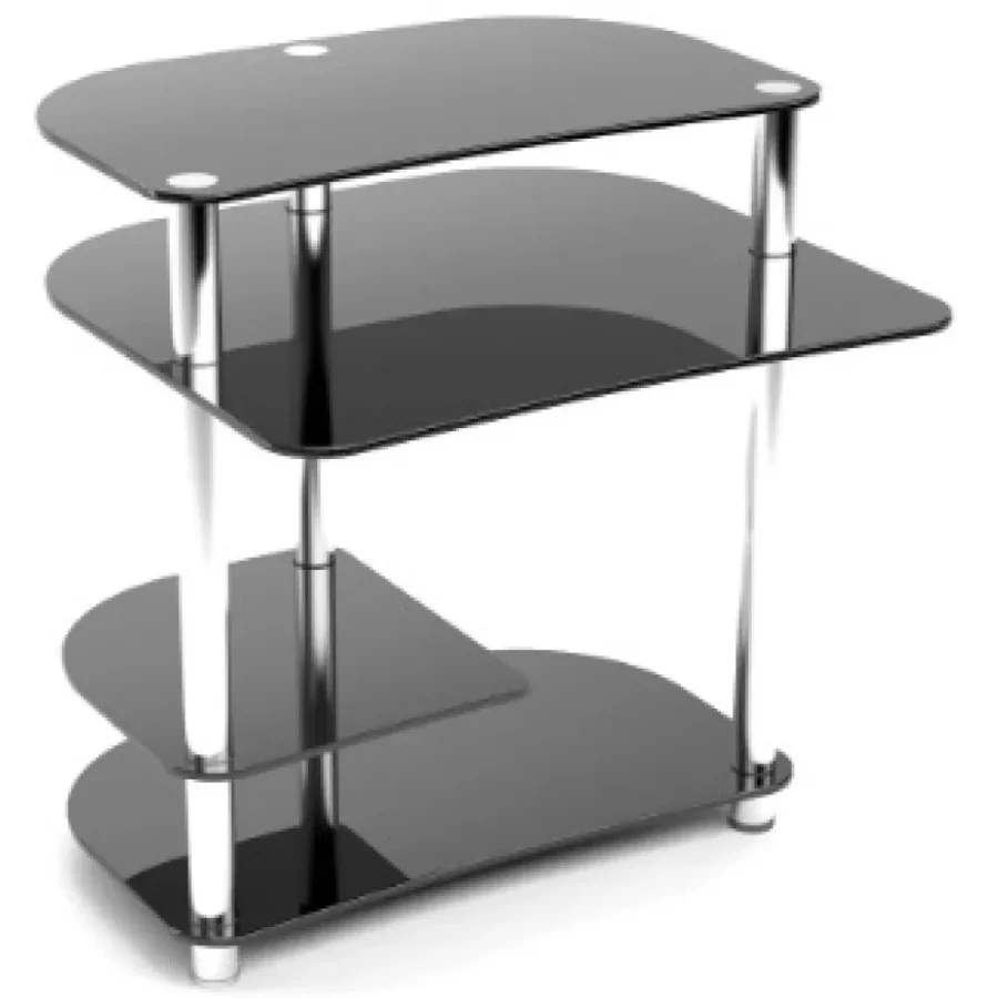 Tempered glass computer desk P-3, black order