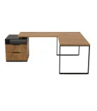 Computer desk corner LOFT, Oak Lancelot / Black order