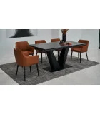 Ceramic table Alonzo TML-955 nero dorado black order