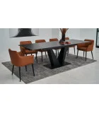 Ceramic table Alonzo TML-955 nero dorado black order