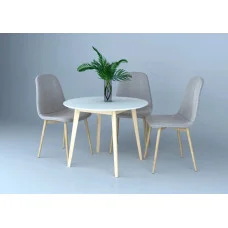 Dining table AMADEO 100x100x75 beech / white