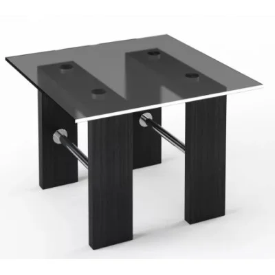 Glass coffee table JTS-001 with tempered glass and laminated chipboard legs