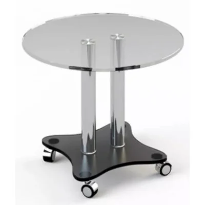 Glass coffee table JTR-001 with tempered glass on wheels