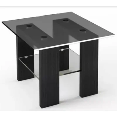 Glass coffee table JTS-003 with tempered glass and laminated chipboard legs