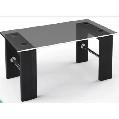 Glass coffee table JTS-005 with tempered glass and laminated chipboard legs