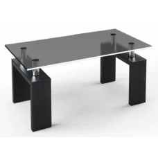 Glass coffee table JTS-006 with tempered glass and laminated chipboard legs