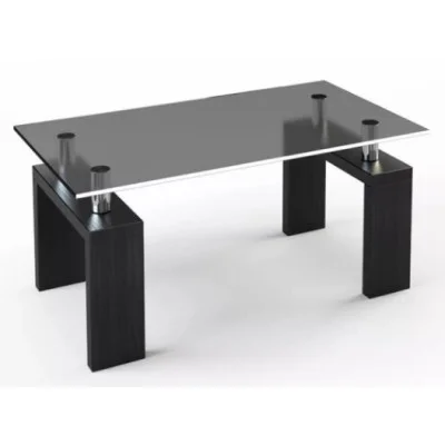 Glass coffee table JTS-006 with tempered glass and laminated chipboard legs