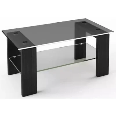 Glass coffee table JTS-007 with tempered glass and laminated chipboard legs