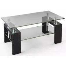 Glass coffee table JTS-008 with tempered glass and laminated chipboard legs